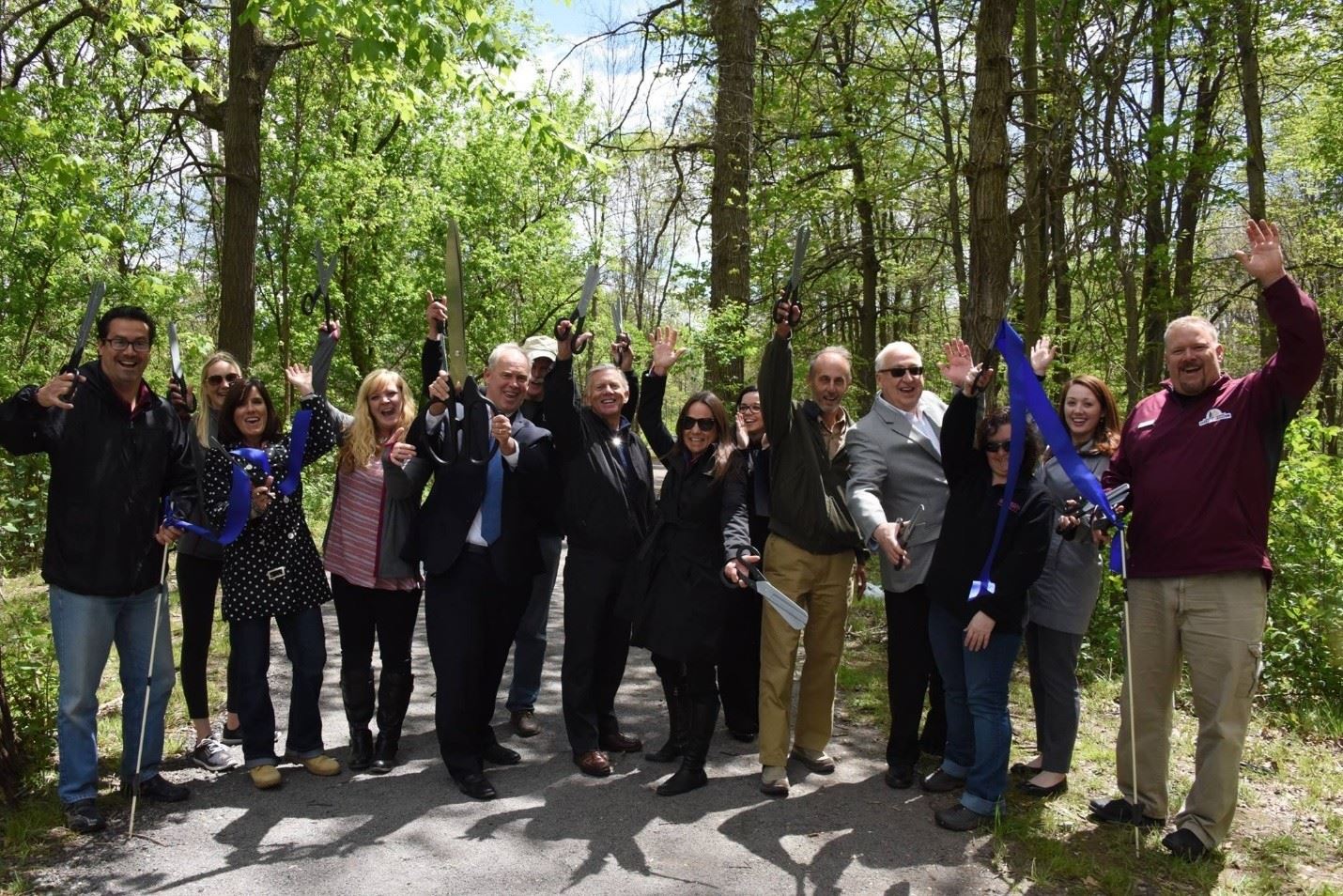 Parks and Recreation Professionals celebrating a new trail opening