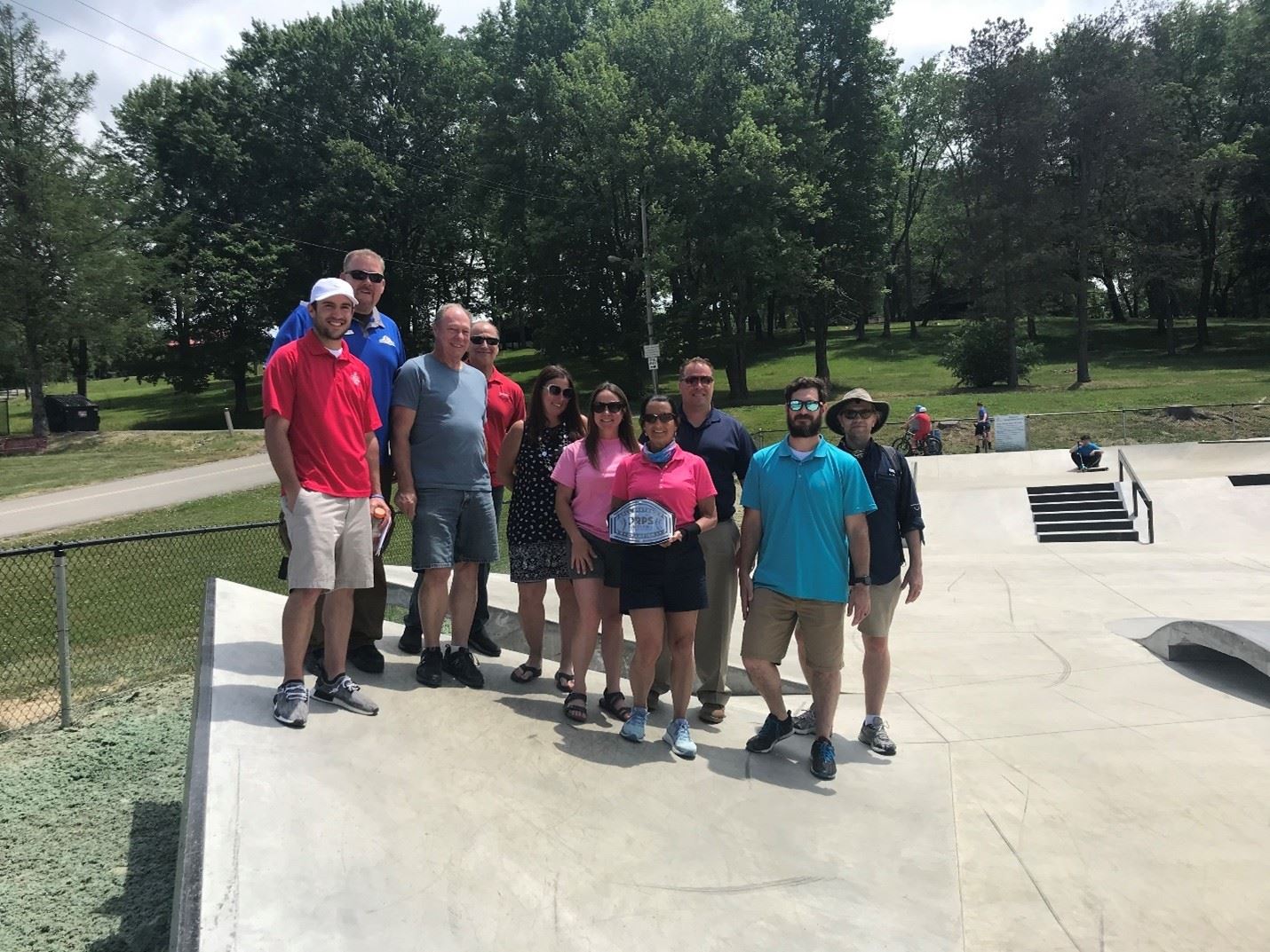 Parks and Recreation Professionals at a Park Structure 